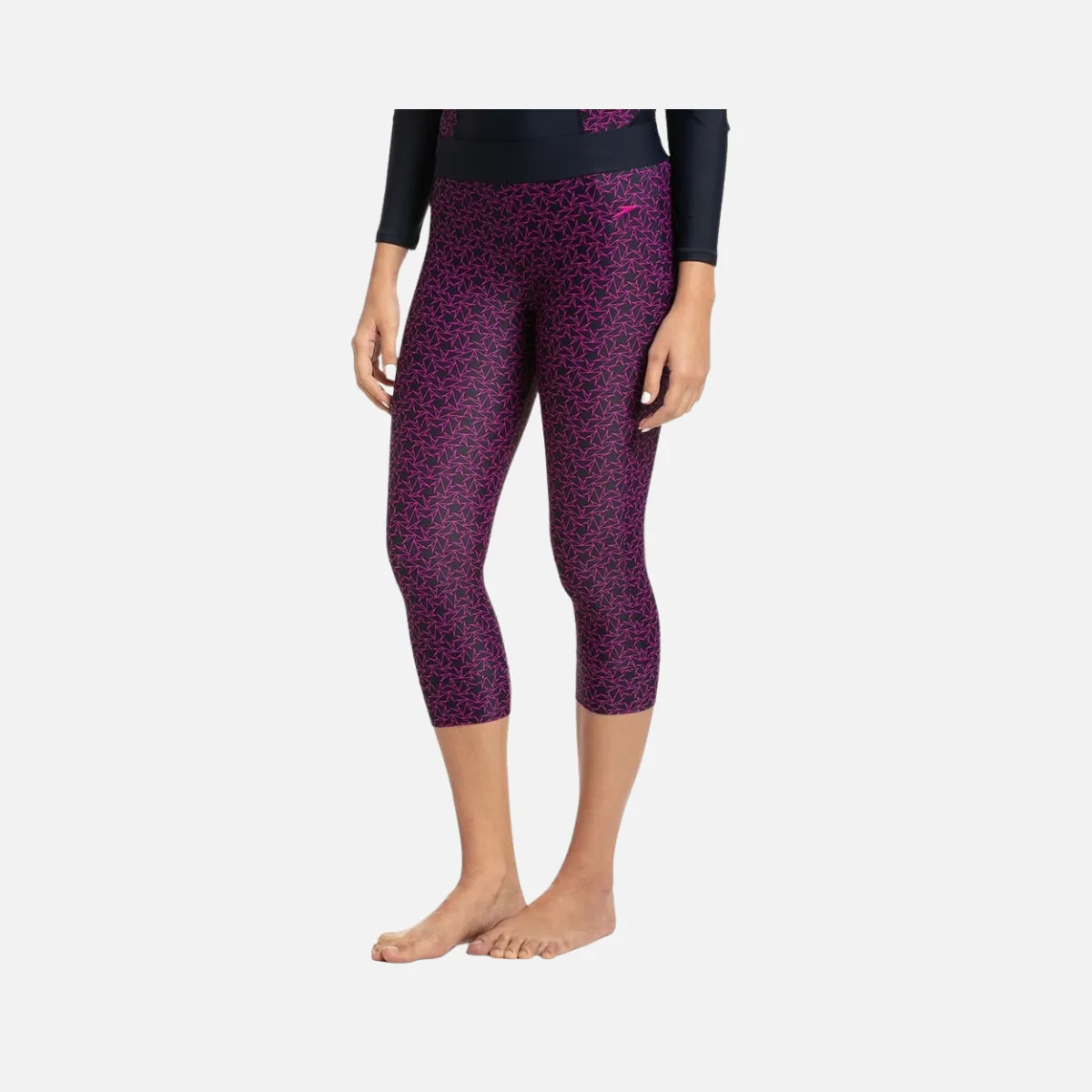 Speedo Boomstar Allover Printed Active Women's Capri -True Navy/Electric Pink