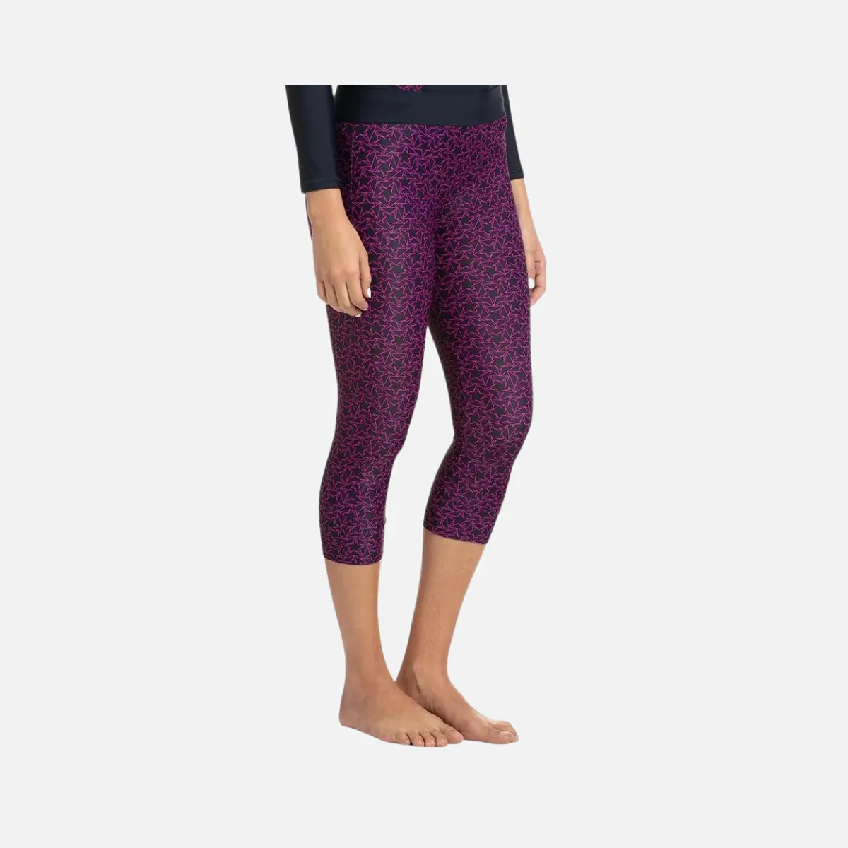 Speedo Boomstar Allover Printed Active Women's Capri -True Navy/Electric Pink