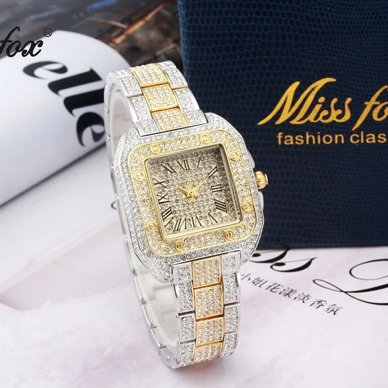 Square Full Of Diamond Quartz Women's Watch