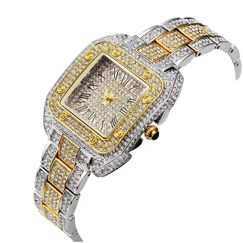 Square Full Of Diamond Quartz Women's Watch
