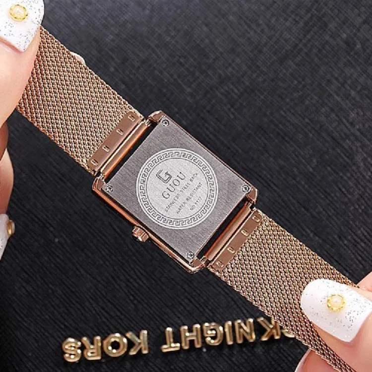 Square Pattern Roman Number Scale Women's Watch