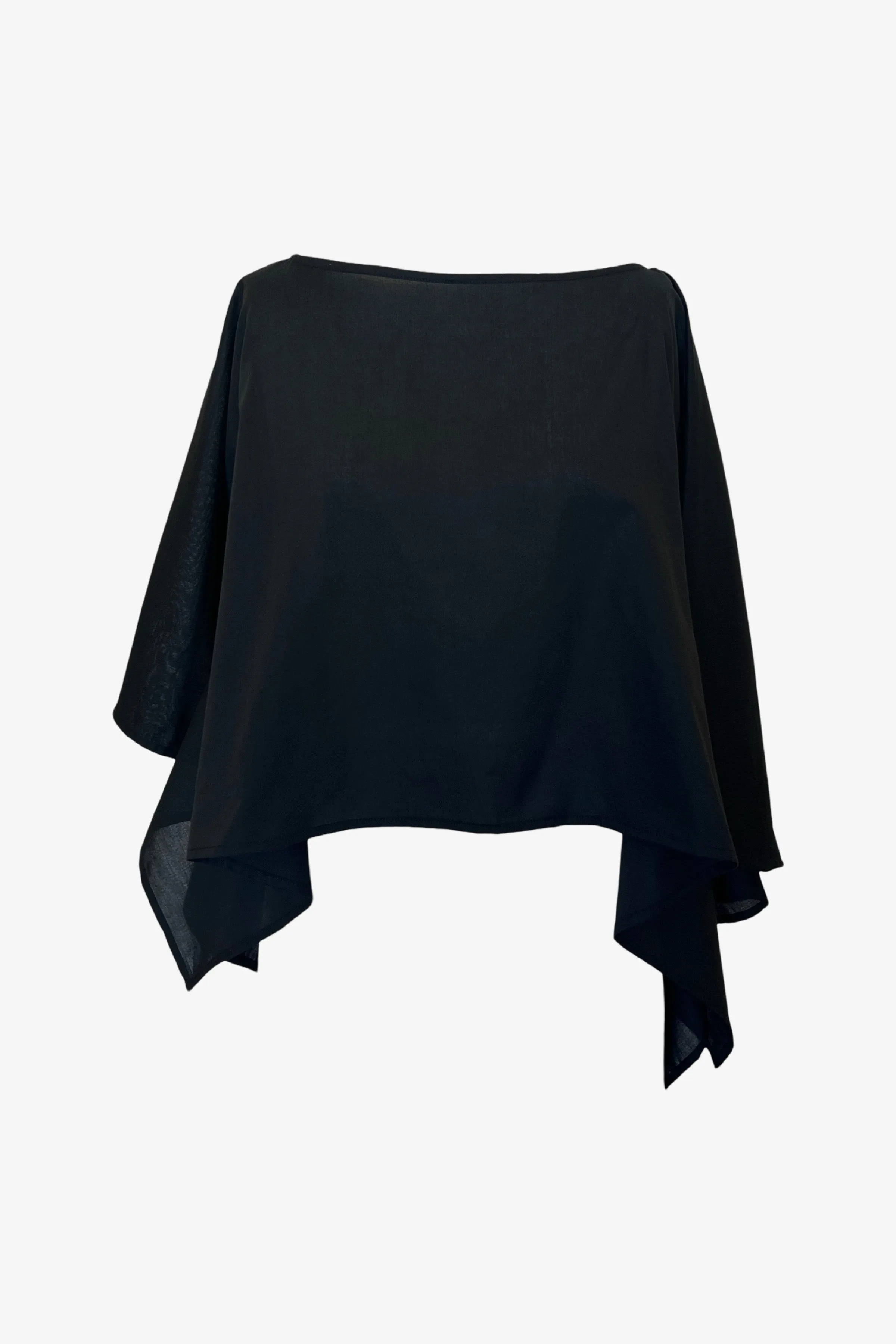Square Top | Black Organic Batiste