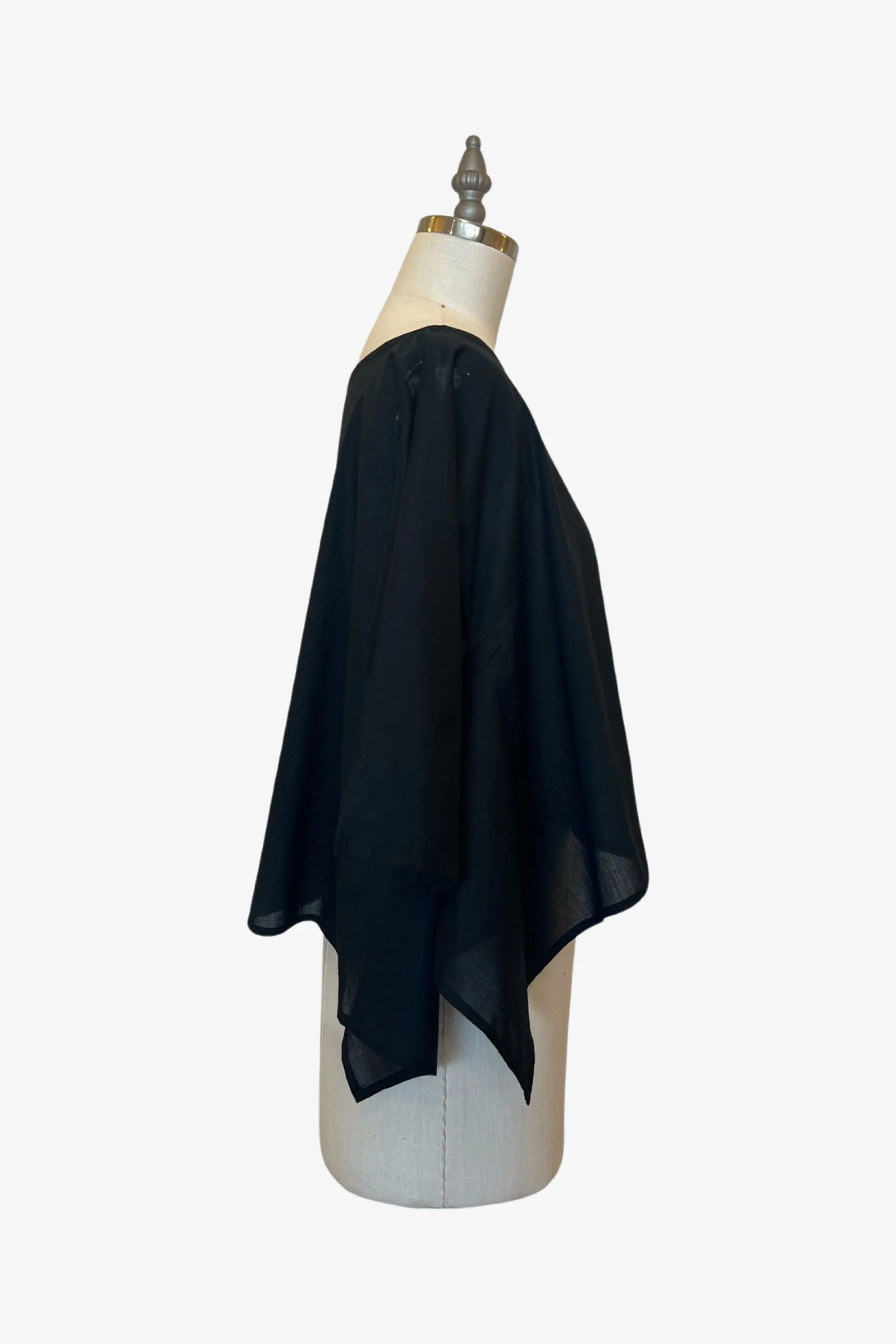 Square Top | Black Organic Batiste