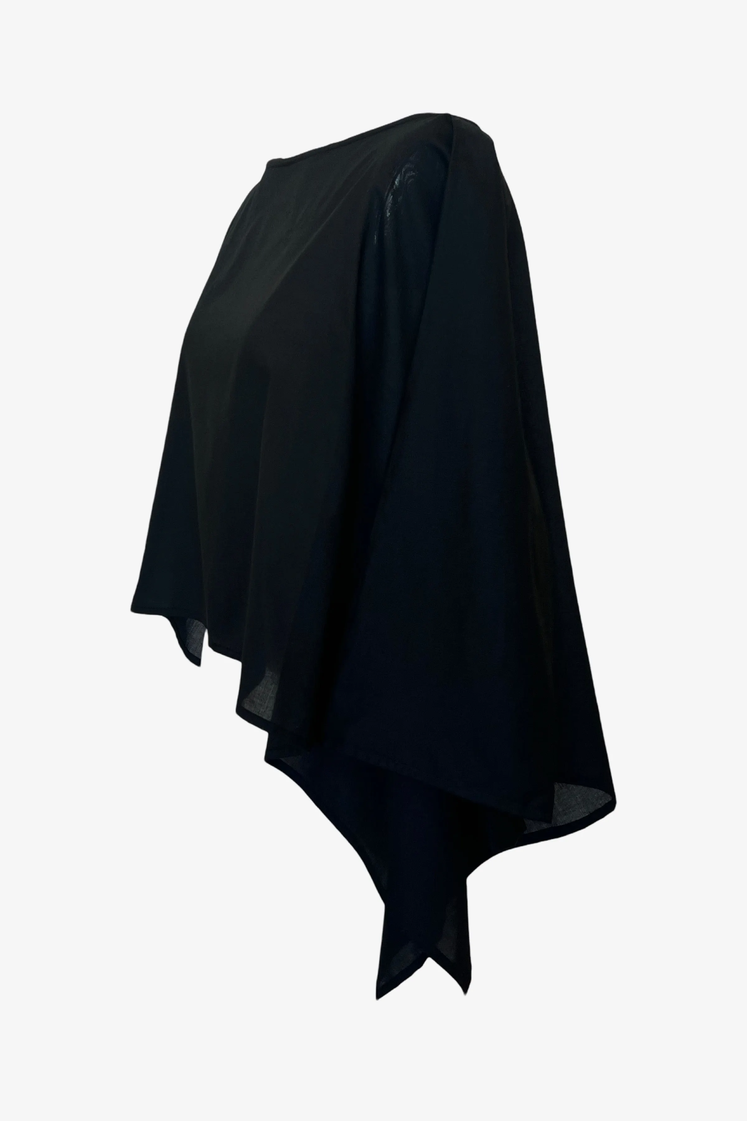 Square Top | Black Organic Batiste