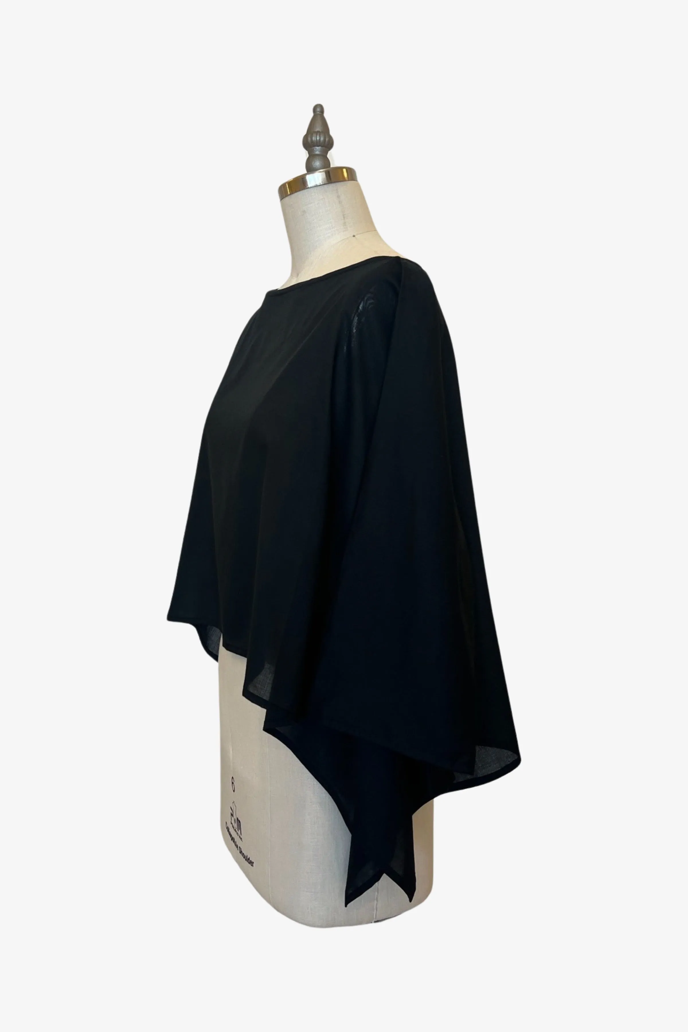 Square Top | Black Organic Batiste