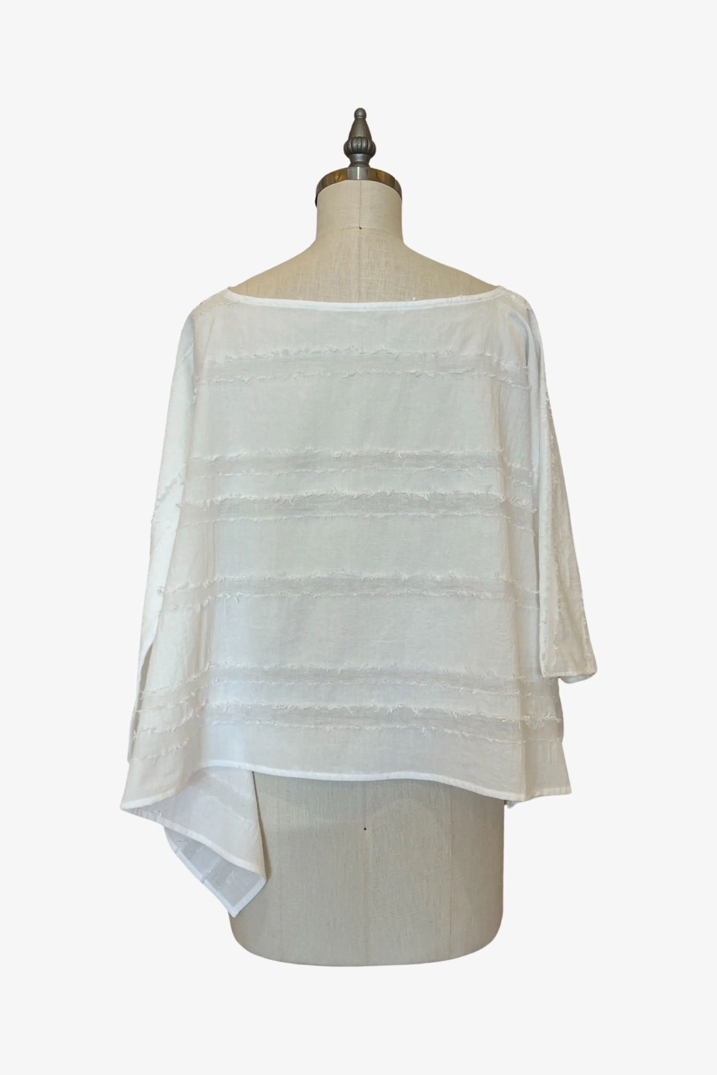 Square Top | Textured White Stripe