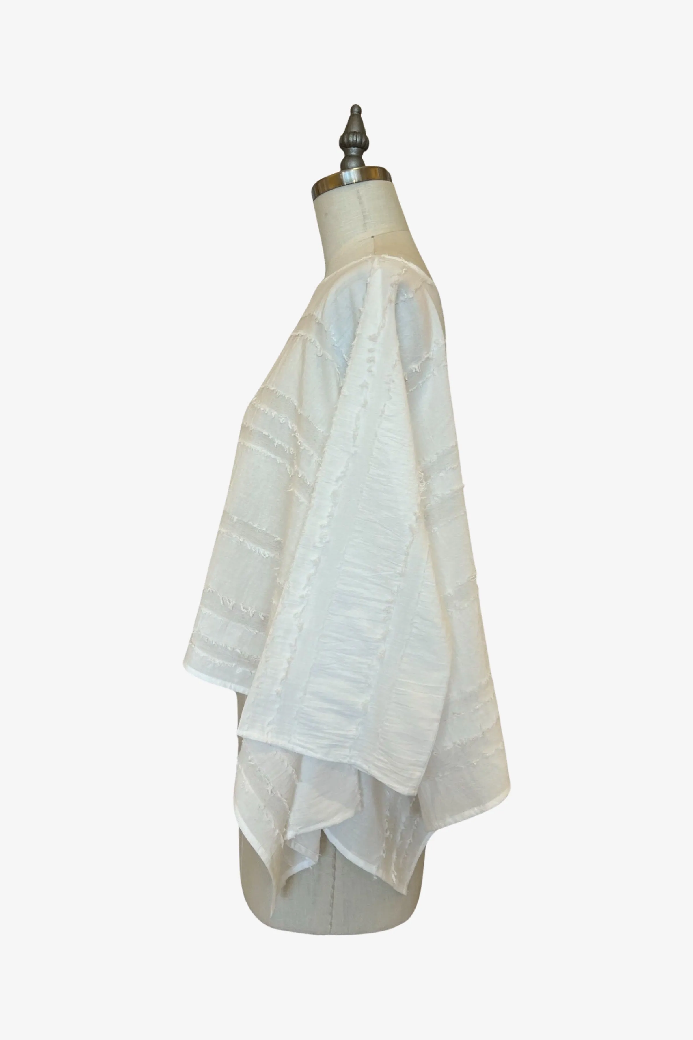 Square Top | Textured White Stripe
