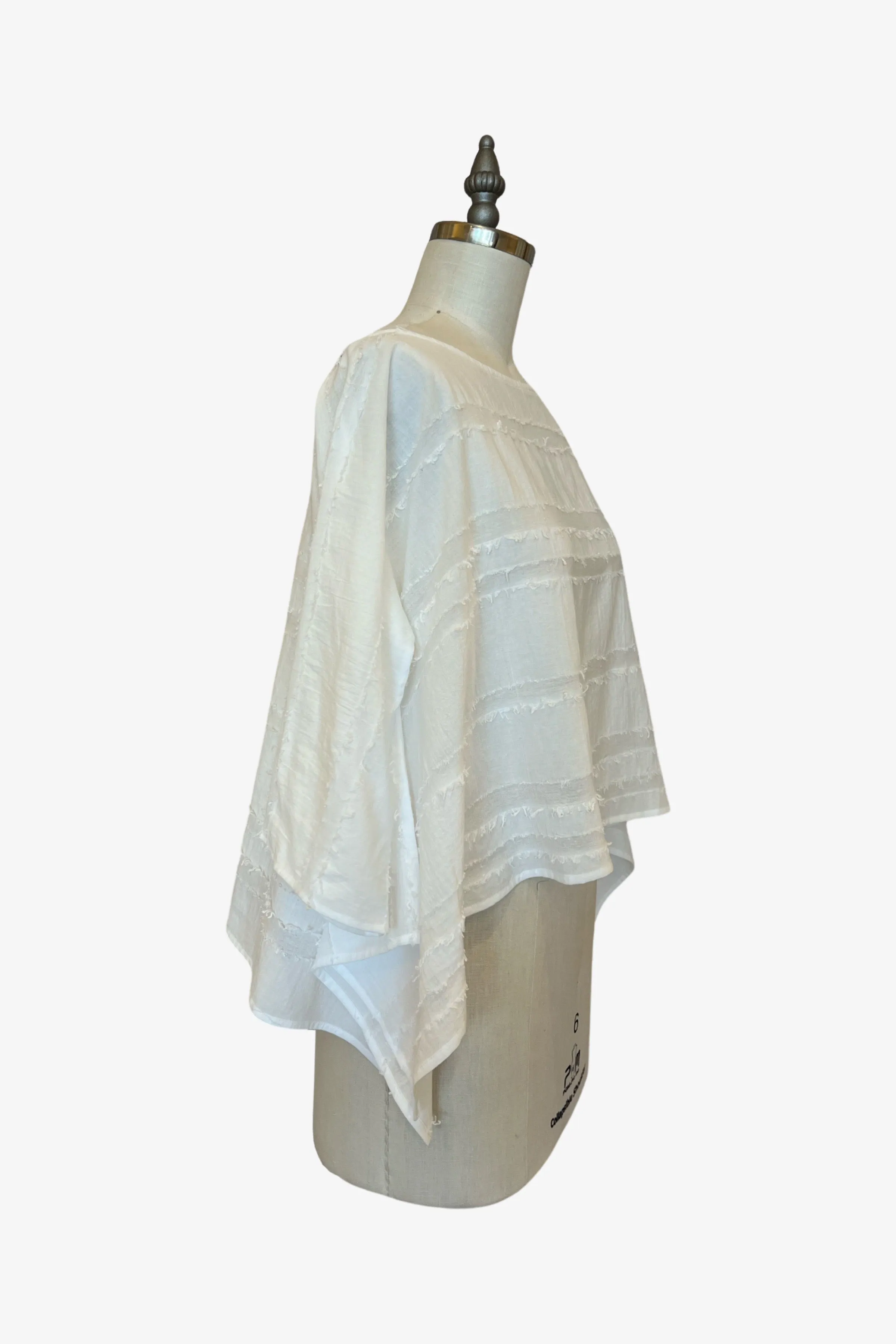 Square Top | Textured White Stripe