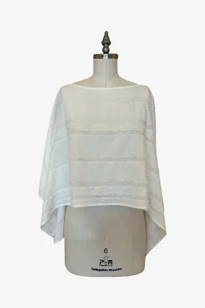 Square Top | Textured White Stripe