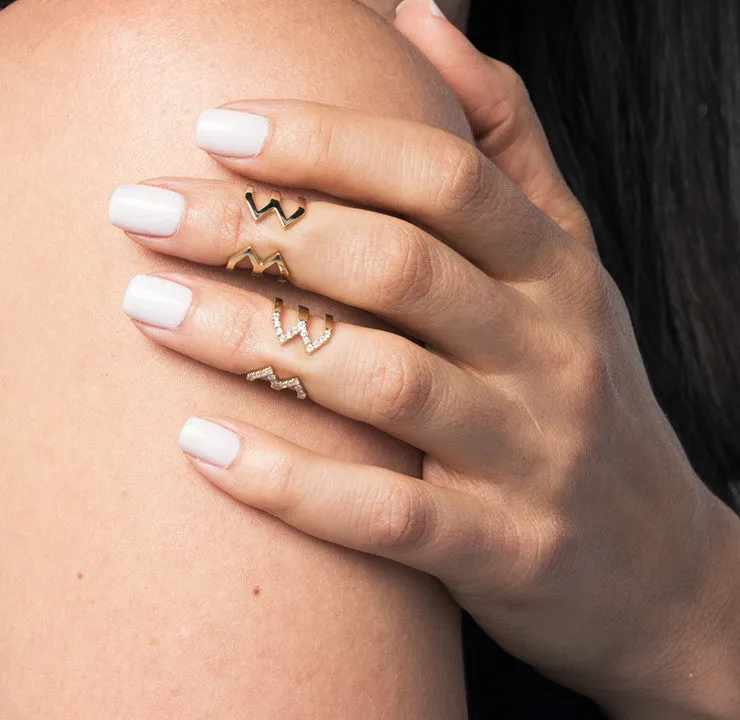 Stacked Dagger Ring - Midi | Black Gold
