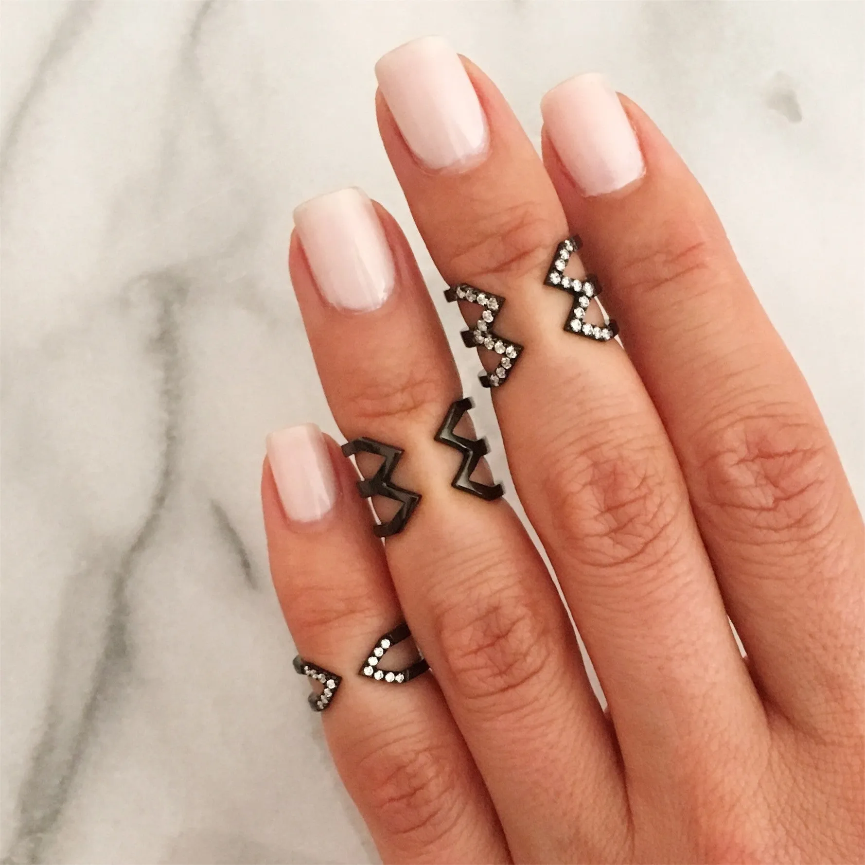 Stacked Dagger Ring - Midi | Black Gold