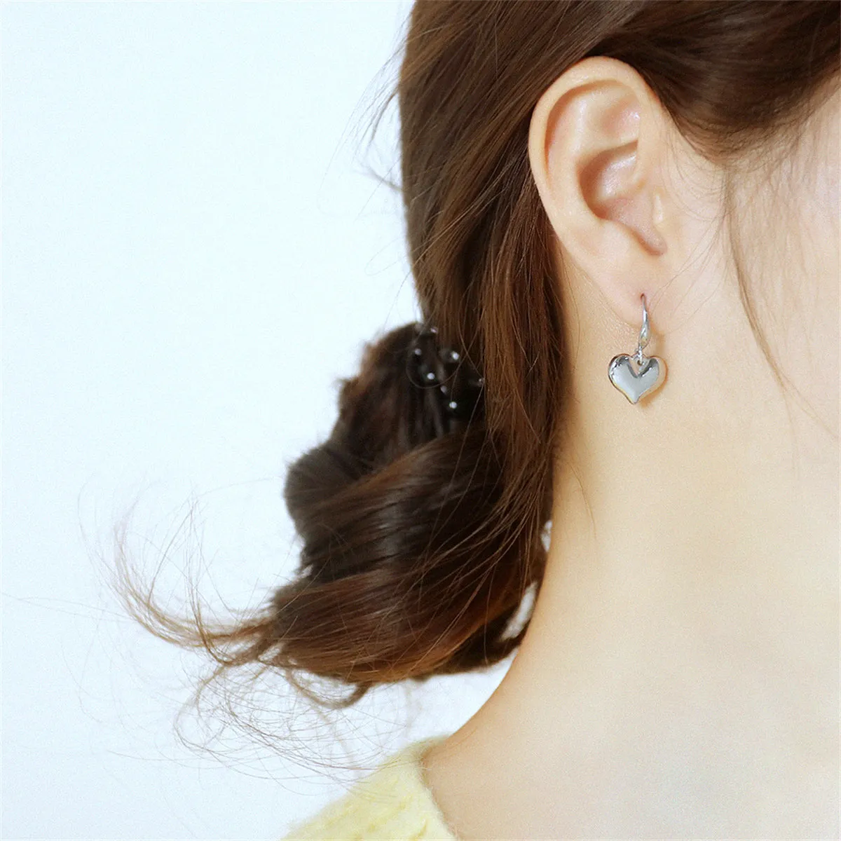 Stainless Steel Heart Drop Earrings