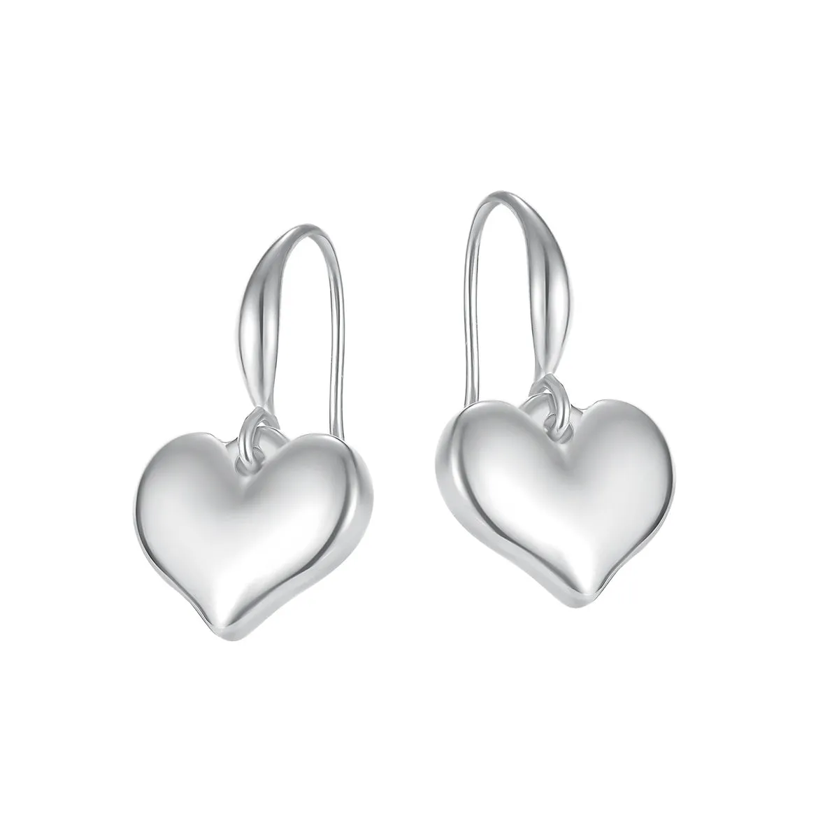 Stainless Steel Heart Drop Earrings