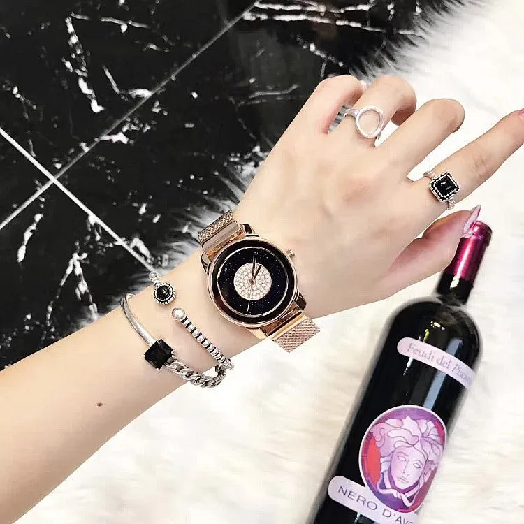 Stainless Steel Mesh Strap Women's Watch