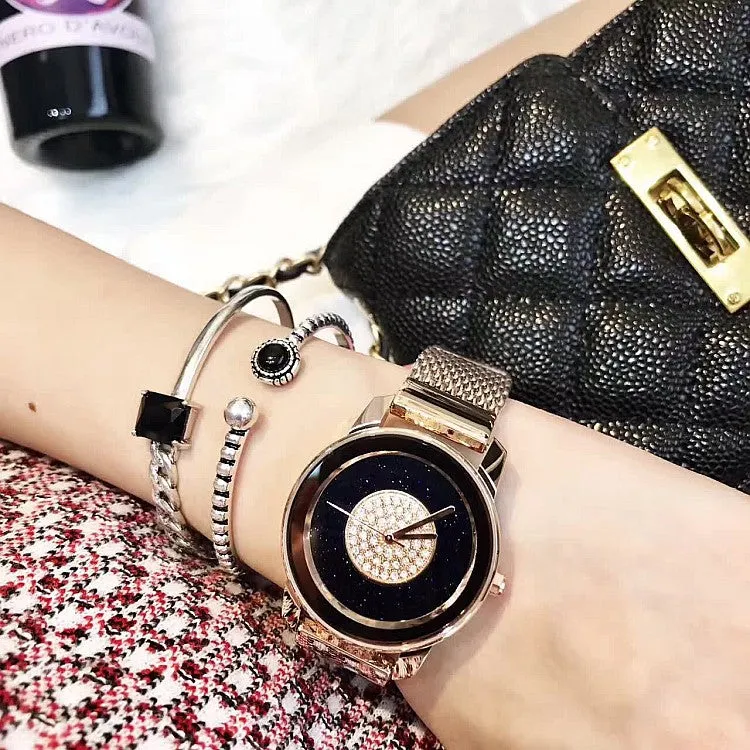 Stainless Steel Mesh Strap Women's Watch