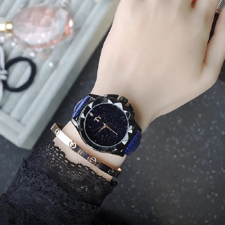 Starry Dial Black Shell Women's Watch
