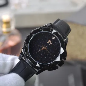 Starry Dial Black Shell Women's Watch