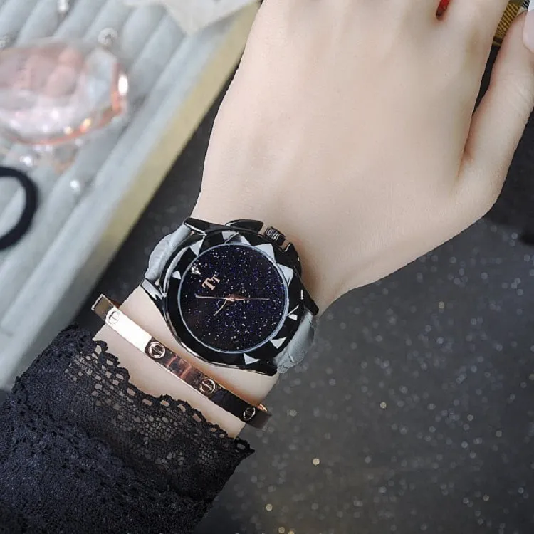 Starry Dial Black Shell Women's Watch