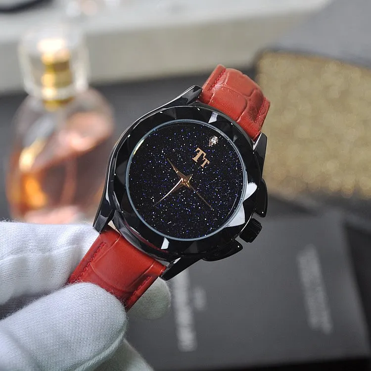 Starry Dial Black Shell Women's Watch