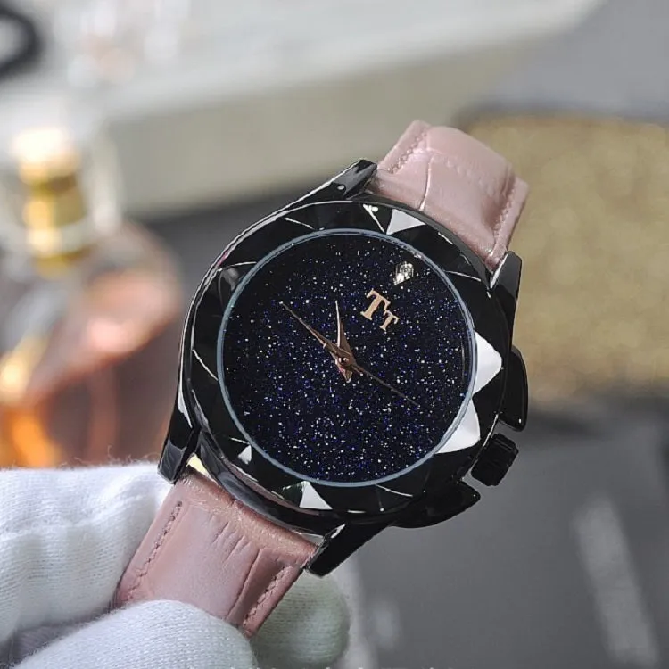 Starry Dial Black Shell Women's Watch