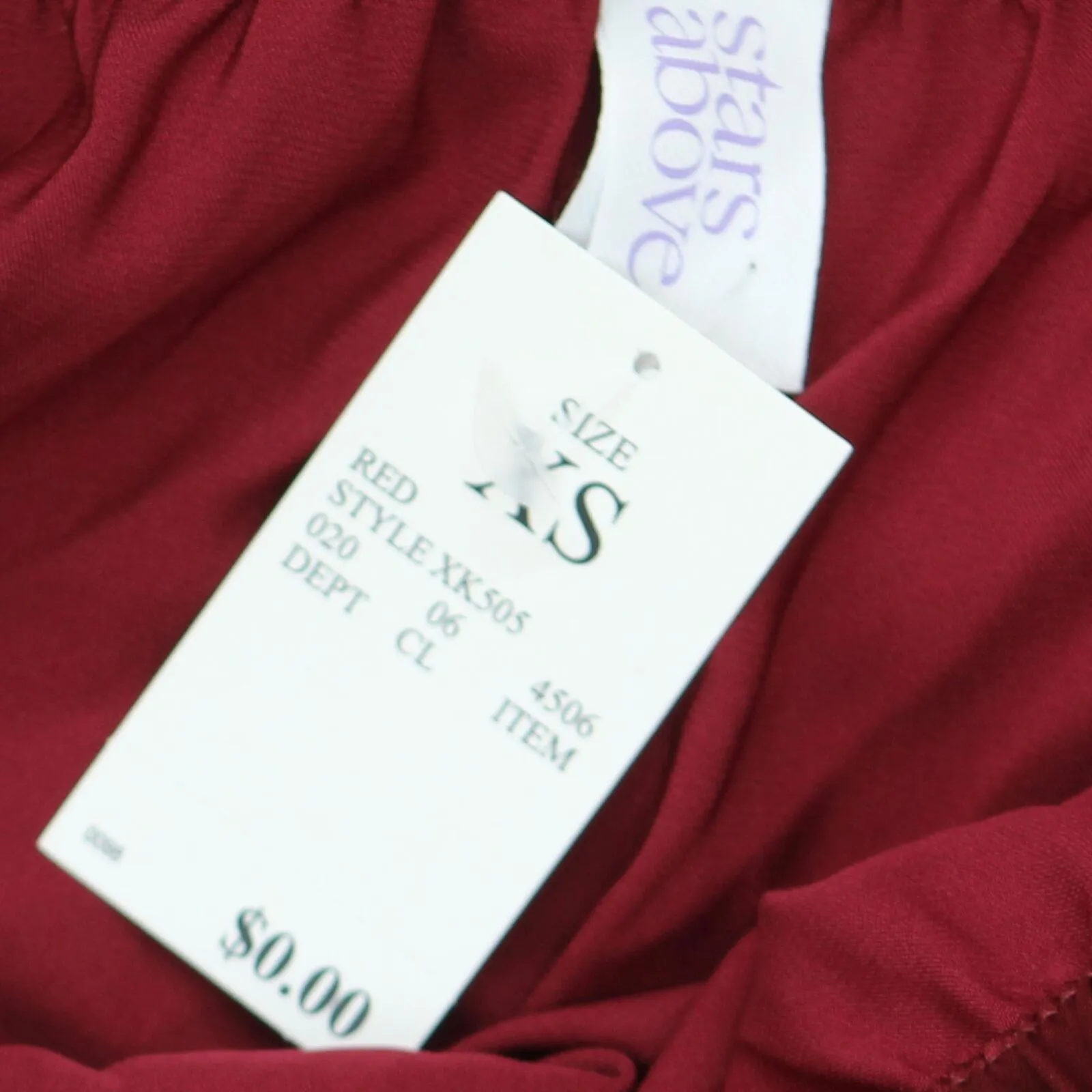 Stars Above Women's 2pc Satin Long Sleeve Collar Top Shorts Pajama Set  Red XS