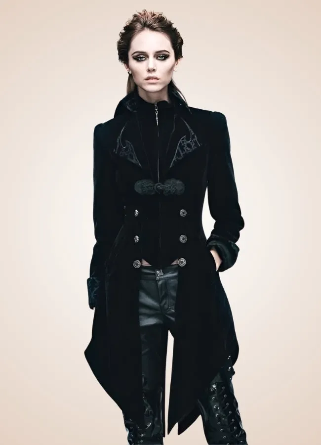 Steampunk Black Trench Coat