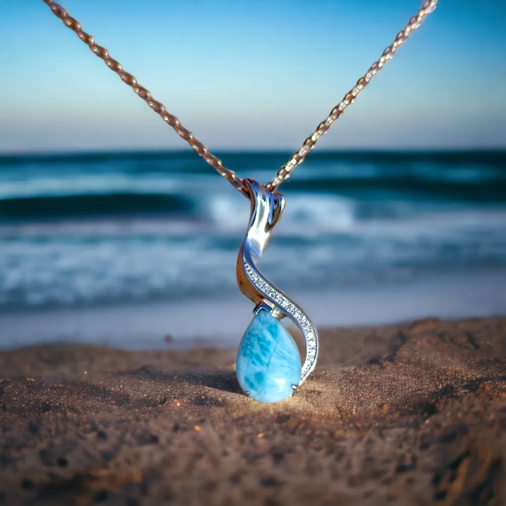 Sterling Silver Larimar Glamour Pendant by Alamea