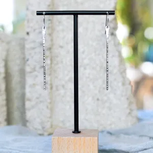Sterling Silver Textured Bar Earrings
