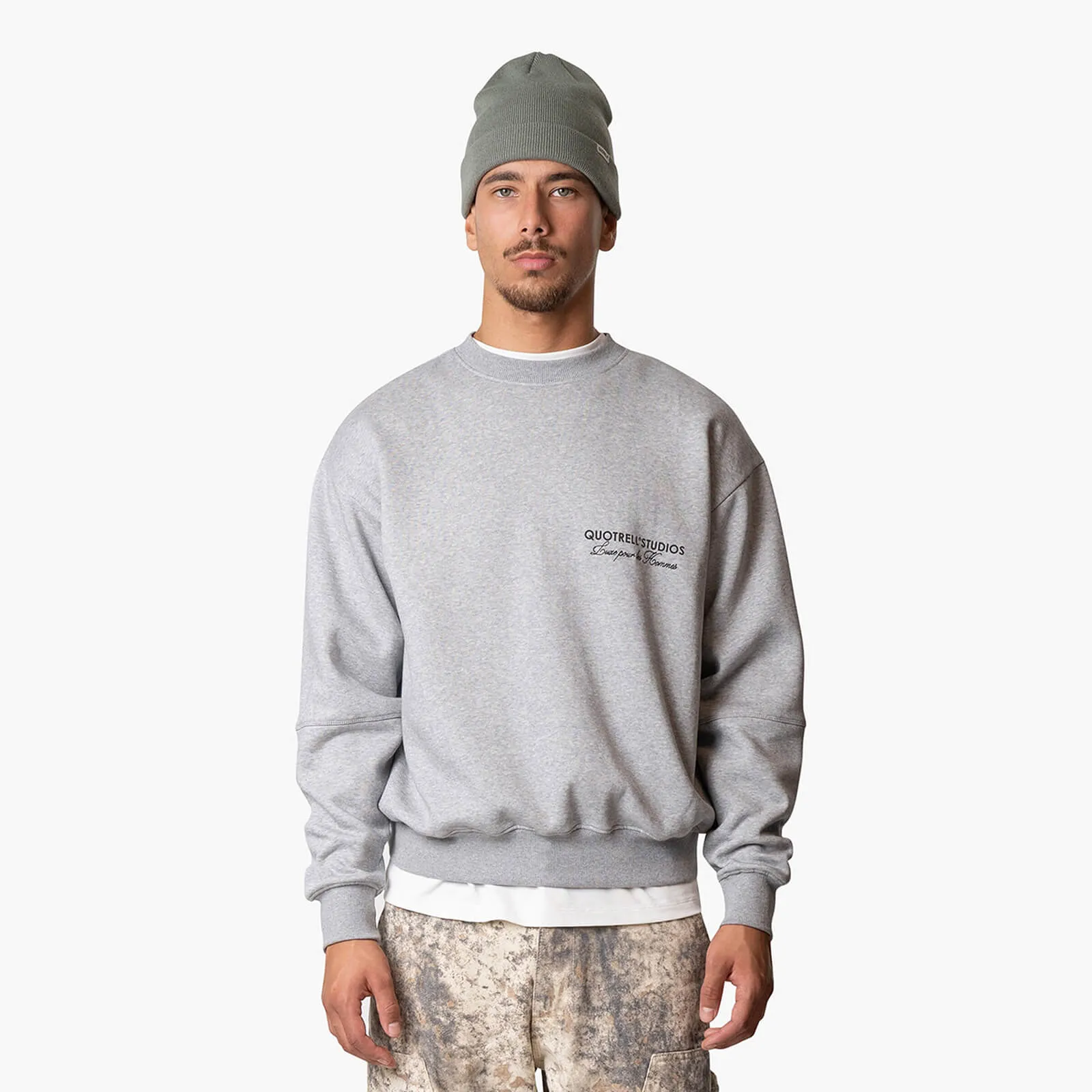 STUDIOS CREWNECK | GREY MELEE/BLACK