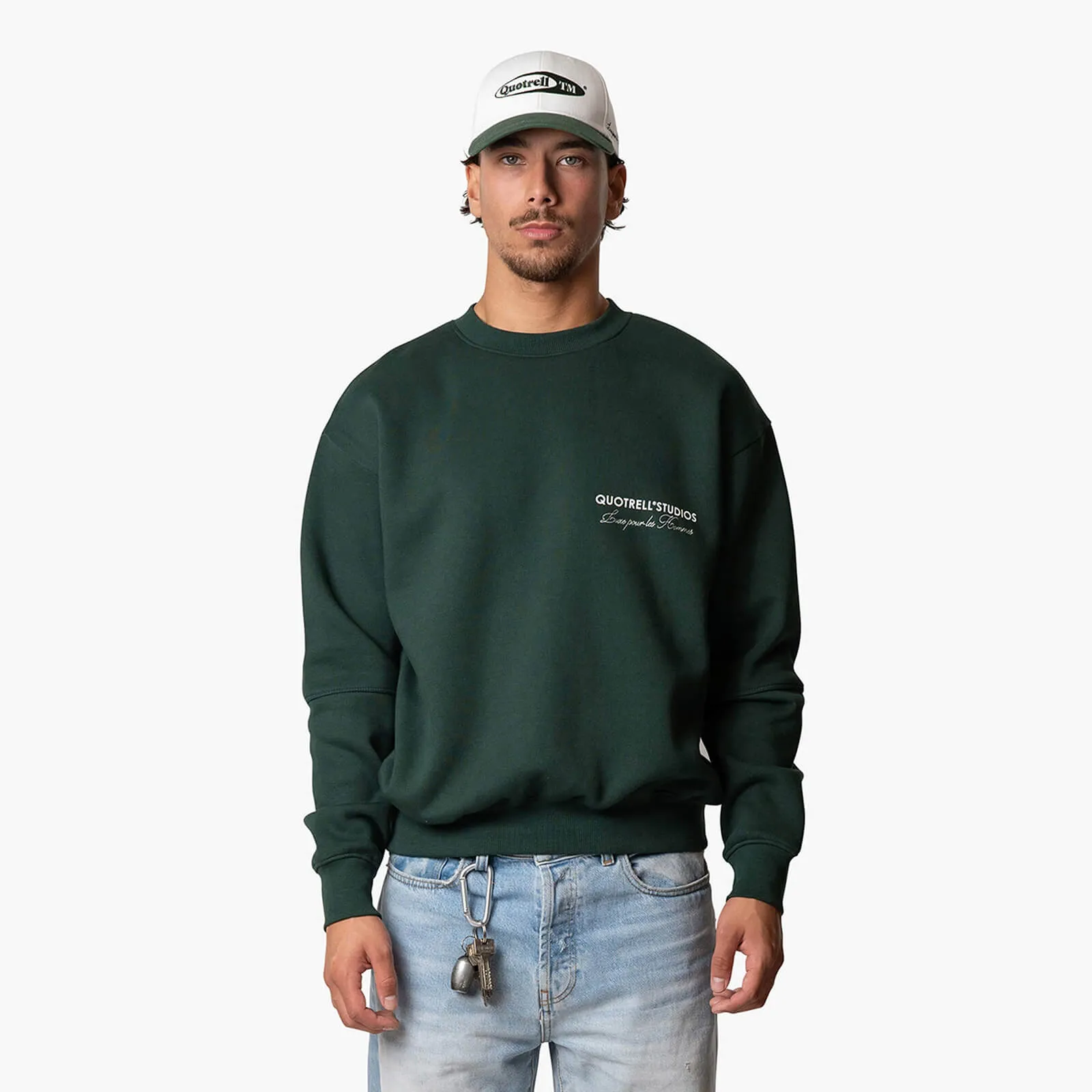 STUDIOS CREWNECK | PETROL/WHITE