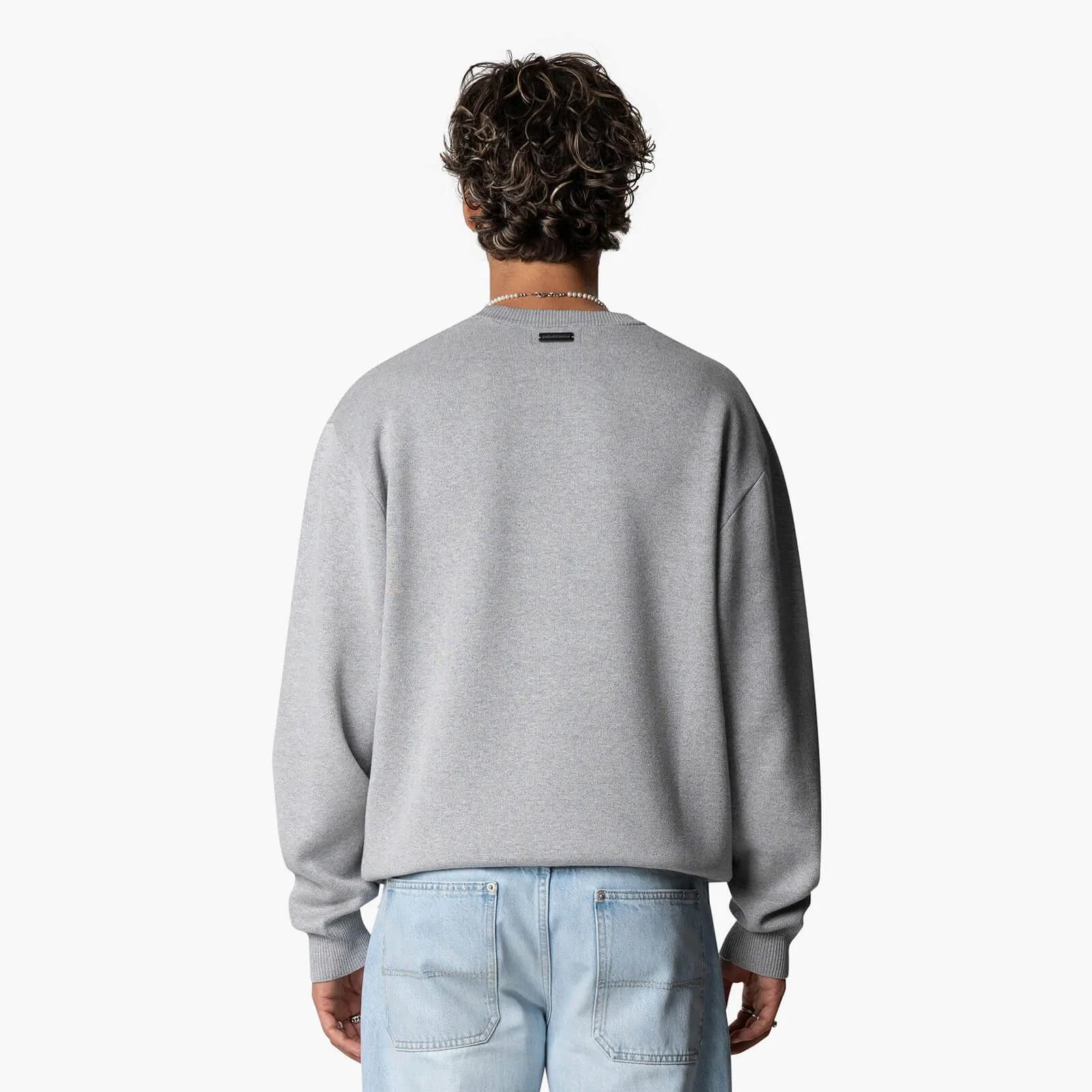 STUDIOS KNITTED CREWNECK | GREY MELEE/BLACK