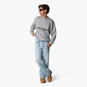 STUDIOS KNITTED CREWNECK | GREY MELEE/BLACK