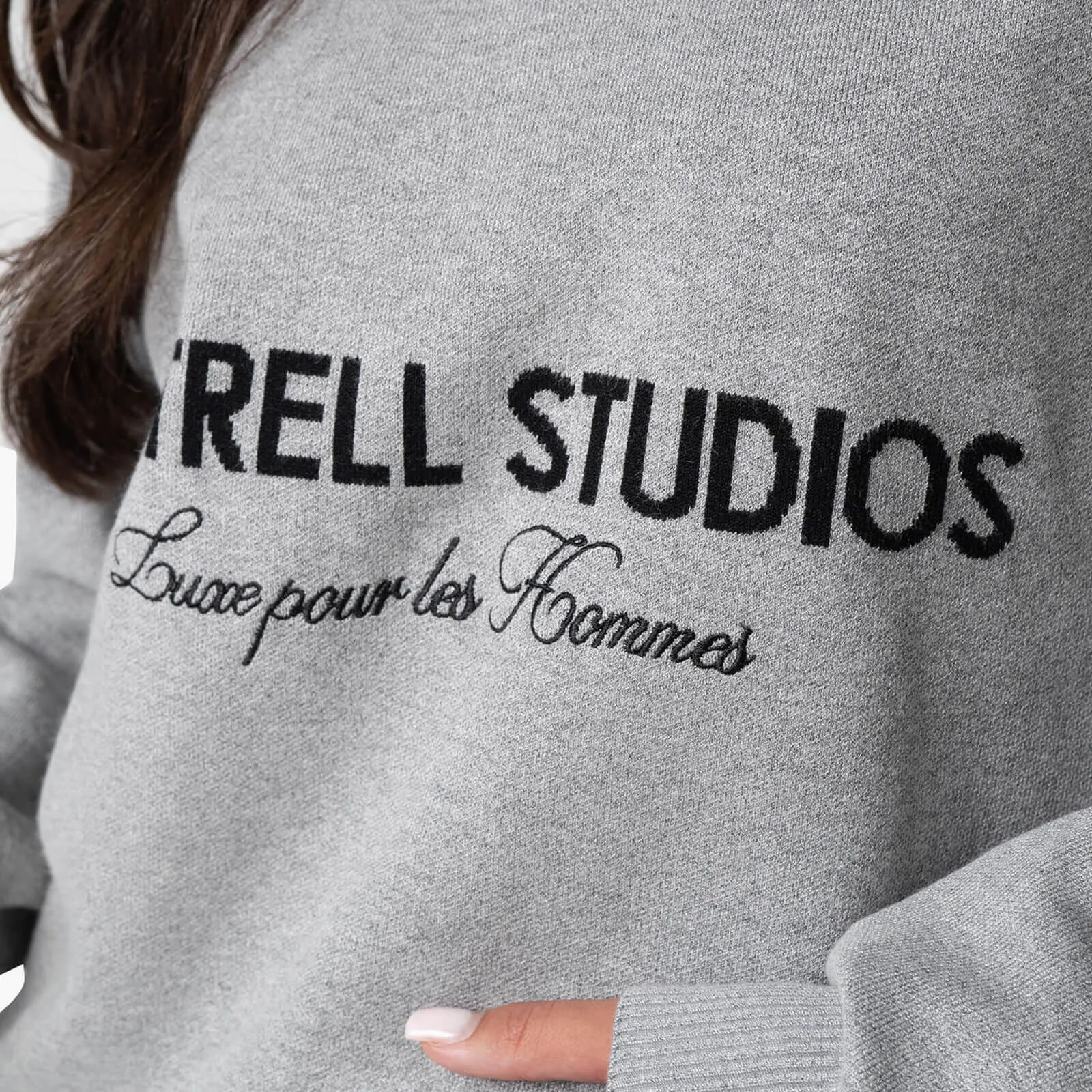 STUDIOS KNITTED CREWNECK | GREY MELEE/BLACK