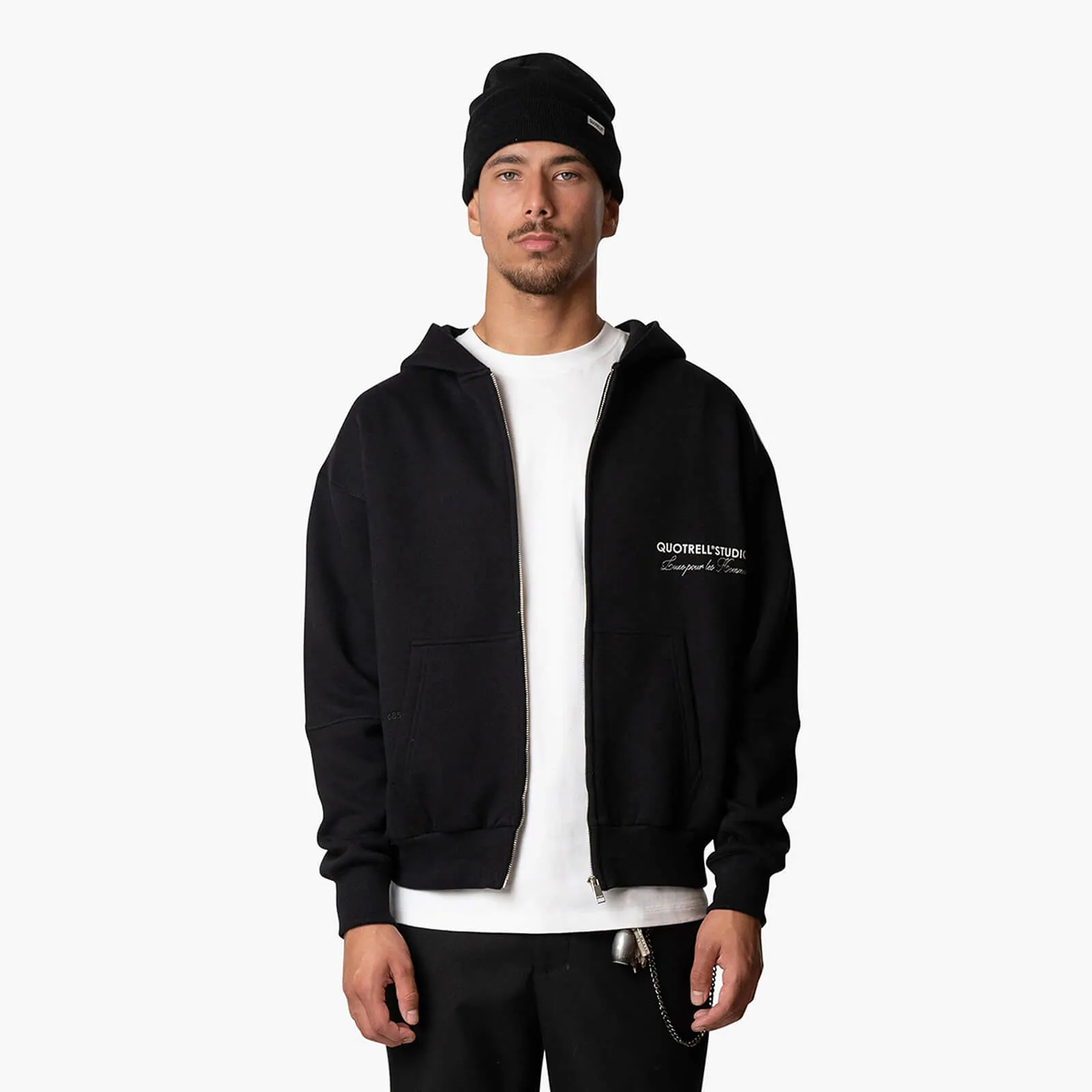 STUDIOS ZIP HOODIE | BLACK/WHITE