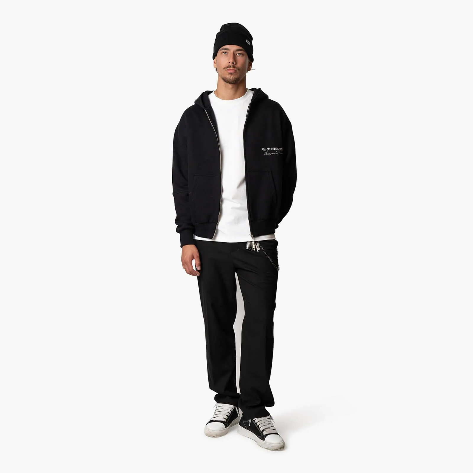STUDIOS ZIP HOODIE | BLACK/WHITE
