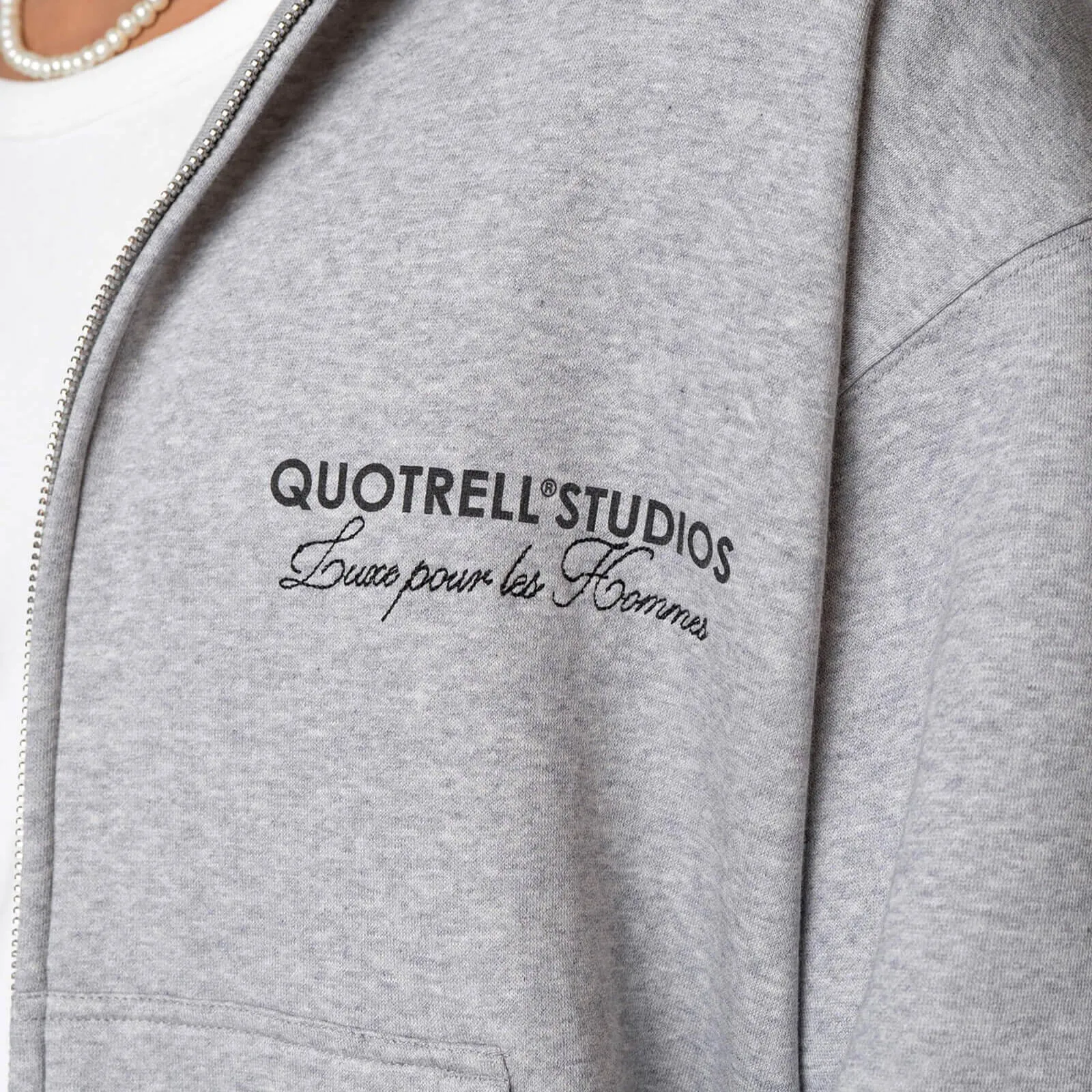 STUDIOS ZIP HOODIE | GREY MELEE/BLACK