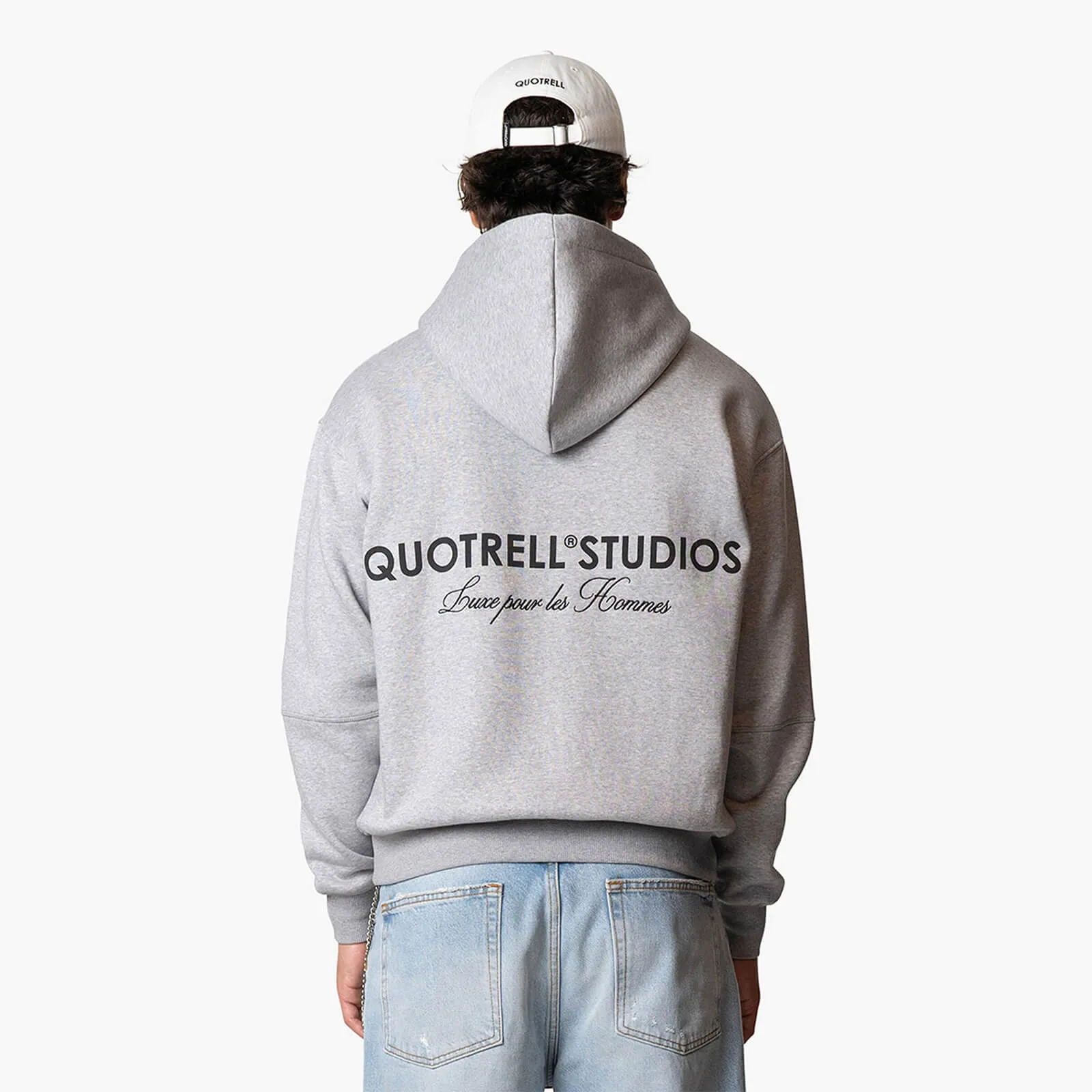 STUDIOS ZIP HOODIE | GREY MELEE/BLACK