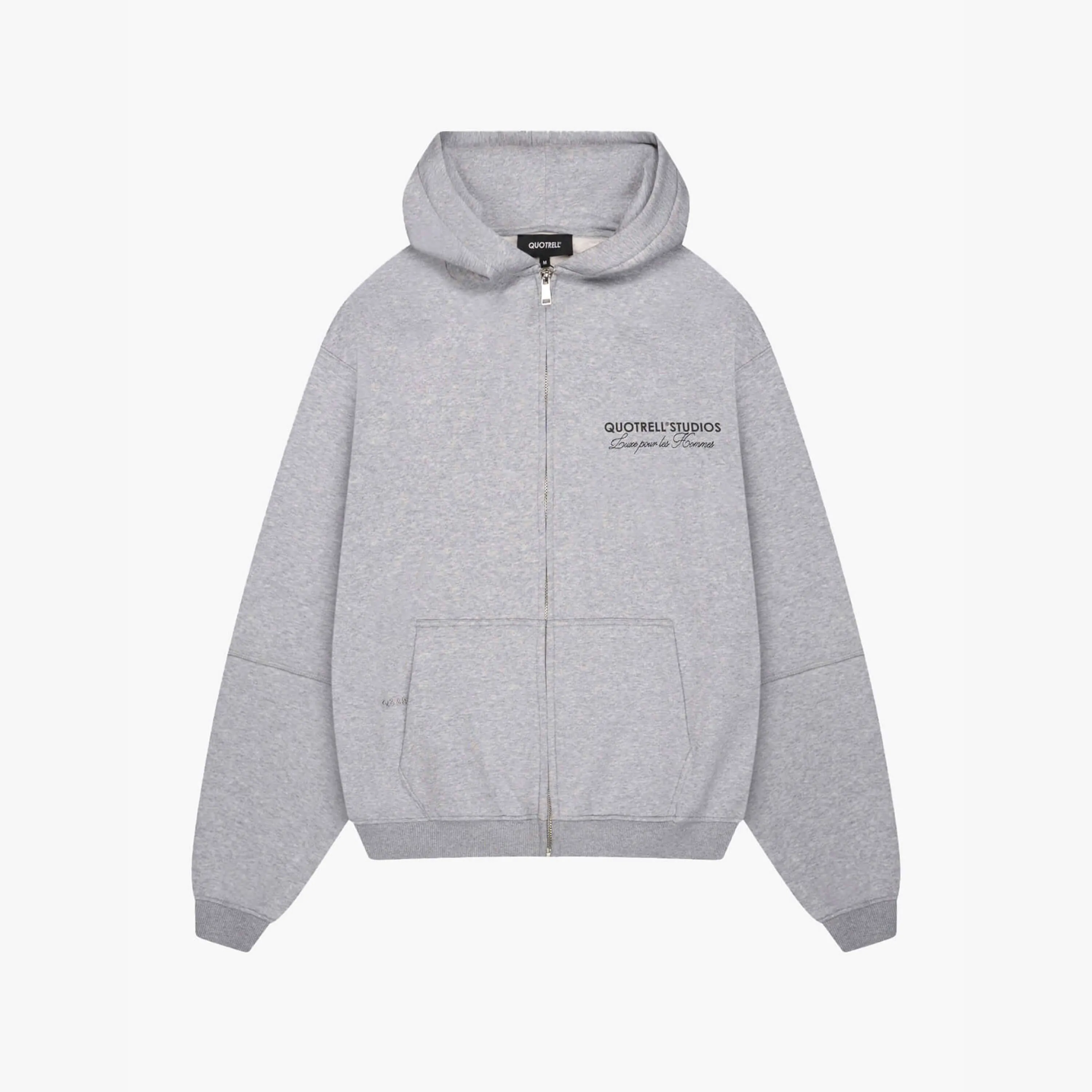 STUDIOS ZIP HOODIE | GREY MELEE/BLACK