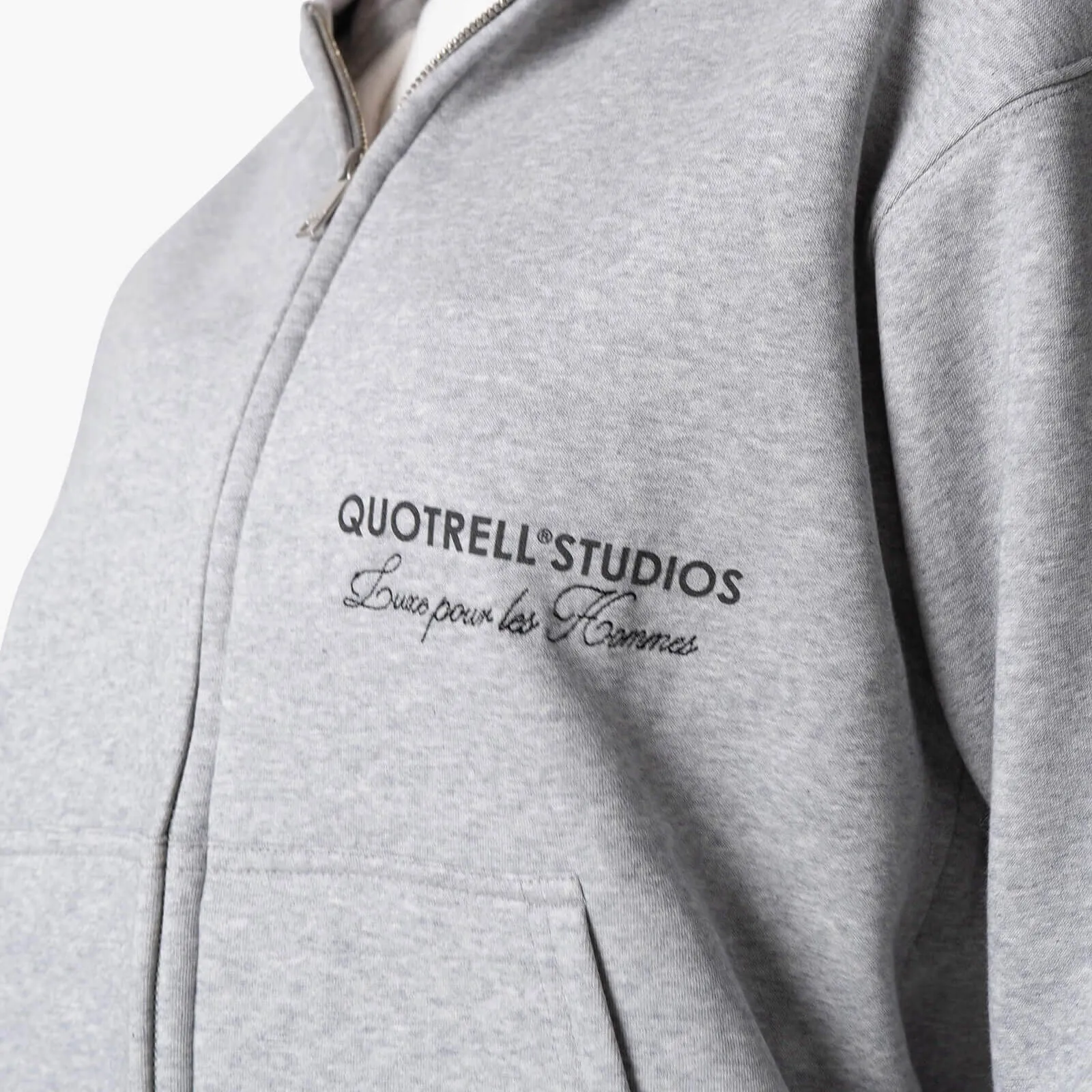 STUDIOS ZIP HOODIE | GREY MELEE/BLACK