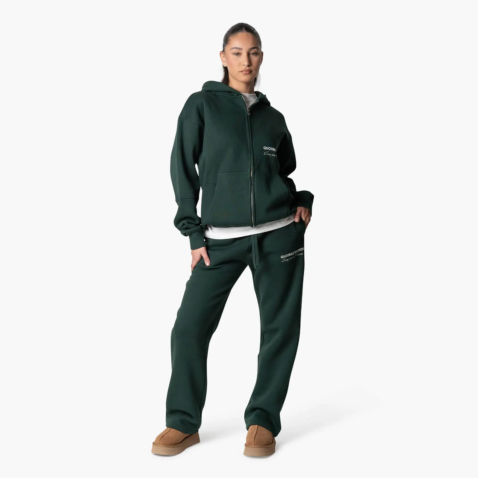 STUDIOS ZIP HOODIE | PETROL/WHITE