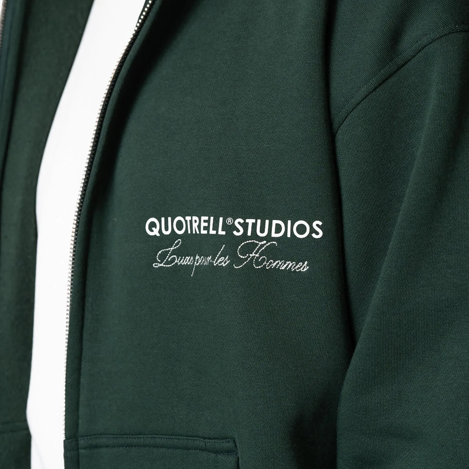STUDIOS ZIP HOODIE | PETROL/WHITE