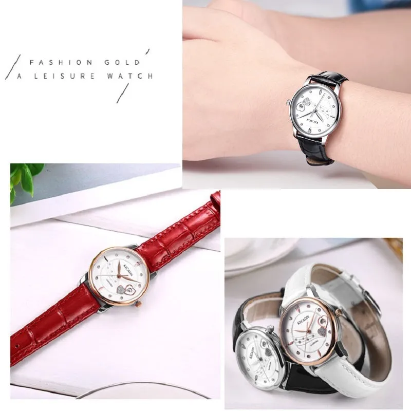 Stylish Heart-shaped Calendar Women's Watch