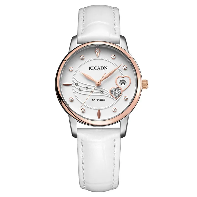Stylish Heart-shaped Calendar Women's Watch