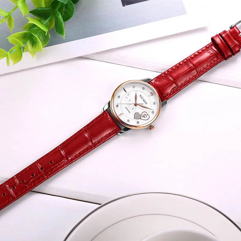 Stylish Heart-shaped Calendar Women's Watch