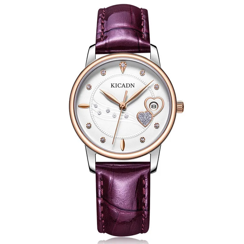 Stylish Heart-shaped Calendar Women's Watch
