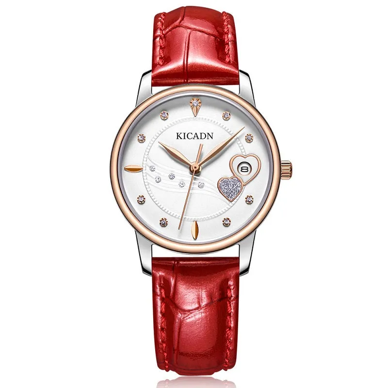 Stylish Heart-shaped Calendar Women's Watch