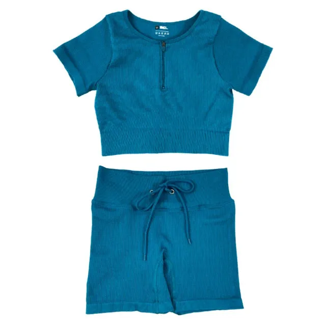 Summer Seamless Yoga Set for Women - Tracksuit Workout Clothes