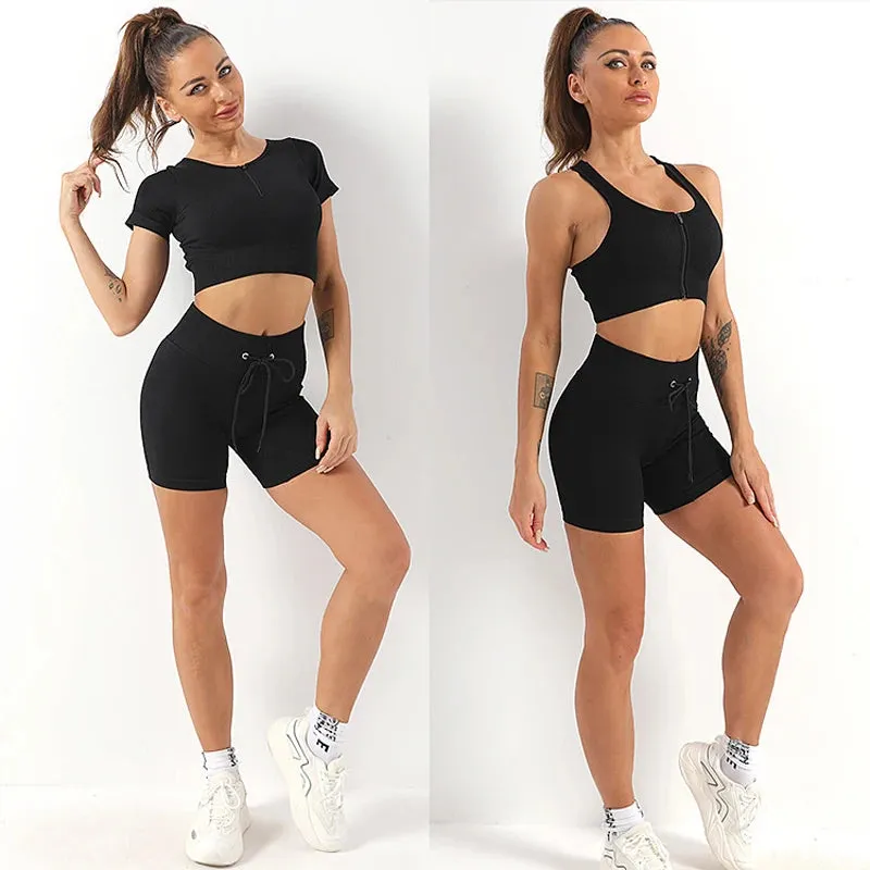 Summer Seamless Yoga Set for Women - Tracksuit Workout Clothes
