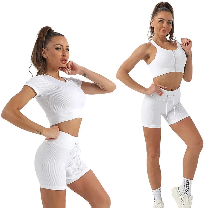 Summer Seamless Yoga Set for Women - Tracksuit Workout Clothes