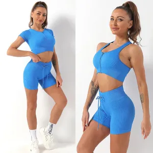 Summer Seamless Yoga Set for Women - Tracksuit Workout Clothes